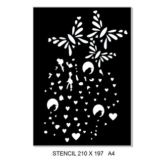 Grunge  butterfly stencil  210 x 297 A4, min buy 2.